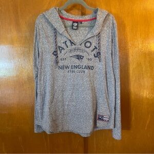 NFL Patriots Gray and Red Logo Hoodie